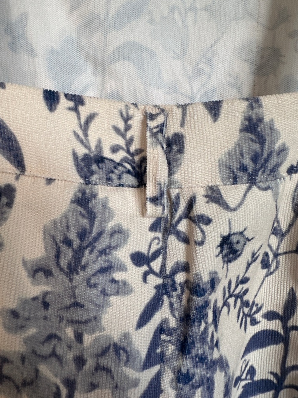 Cider Cream and Navy Floral Overall Skort. 3 Strap Lengths. Summer Print. Whimsy - Picture 3 of 8